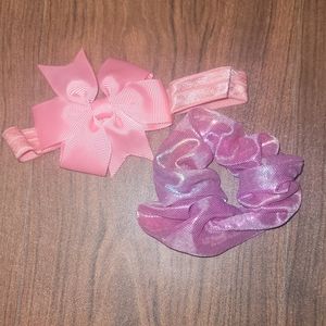 Pink 2 piece headband and scrunchie set